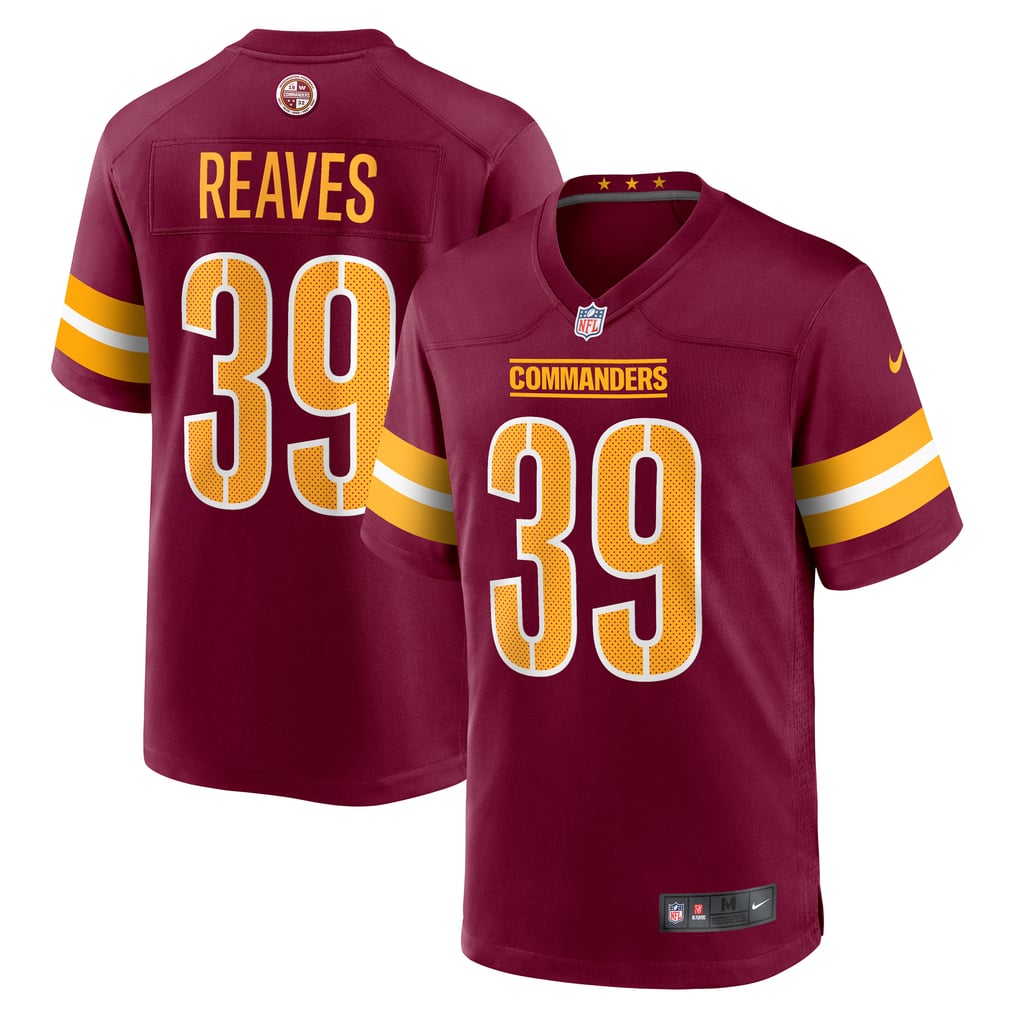 Men's Washington Commanders Jeremy Reaves Nike  Burgundy  Game Jersey - Image 1