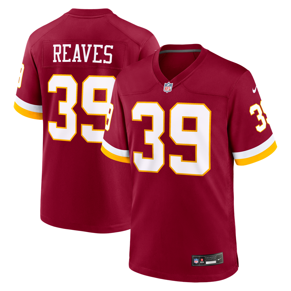 Men's Washington Commanders Jeremy Reaves Nike Burgundy Game Jersey - Image 2