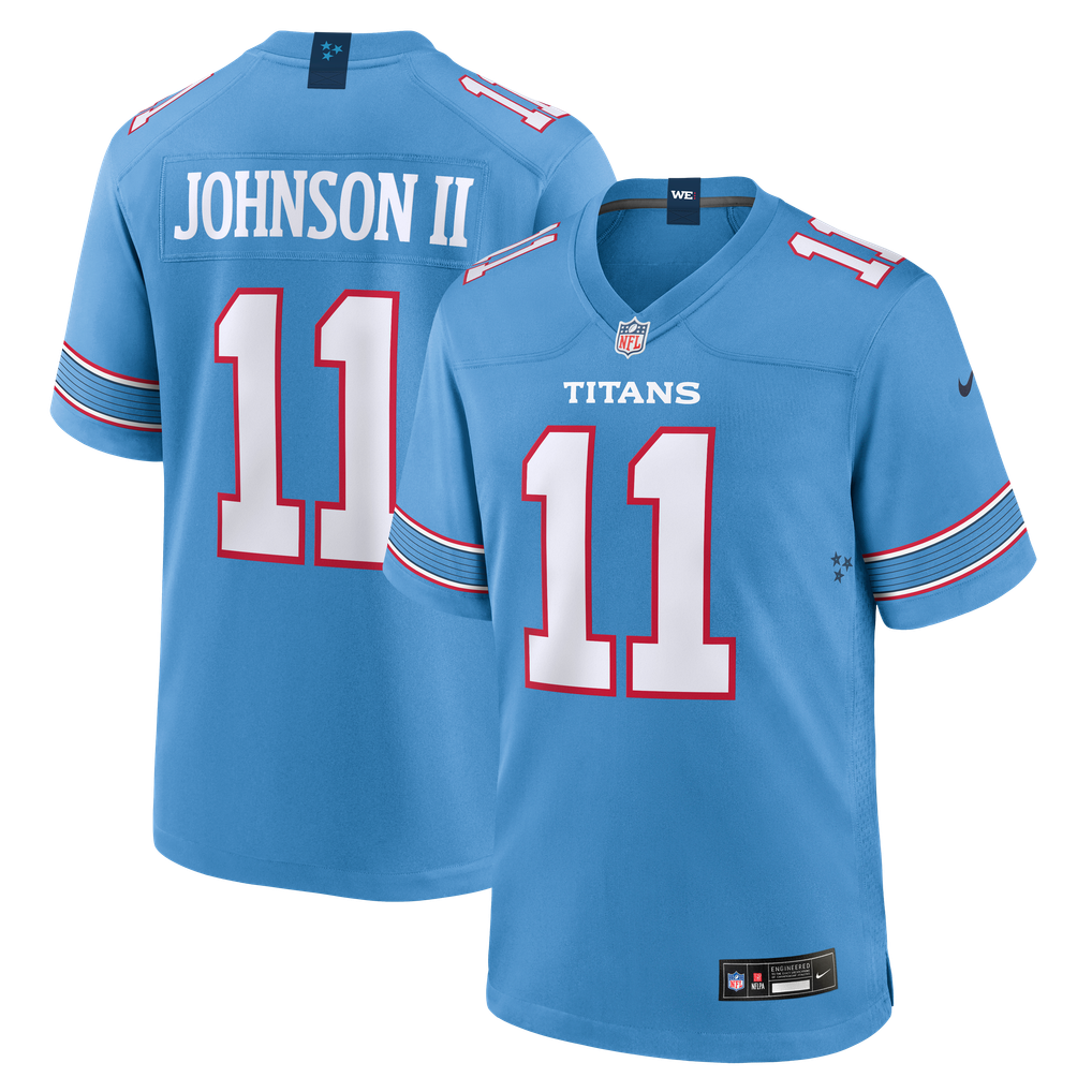 Men's Tennessee Titans Jermaine Johnson II Nike Light Blue Team Game Jersey - Image 1