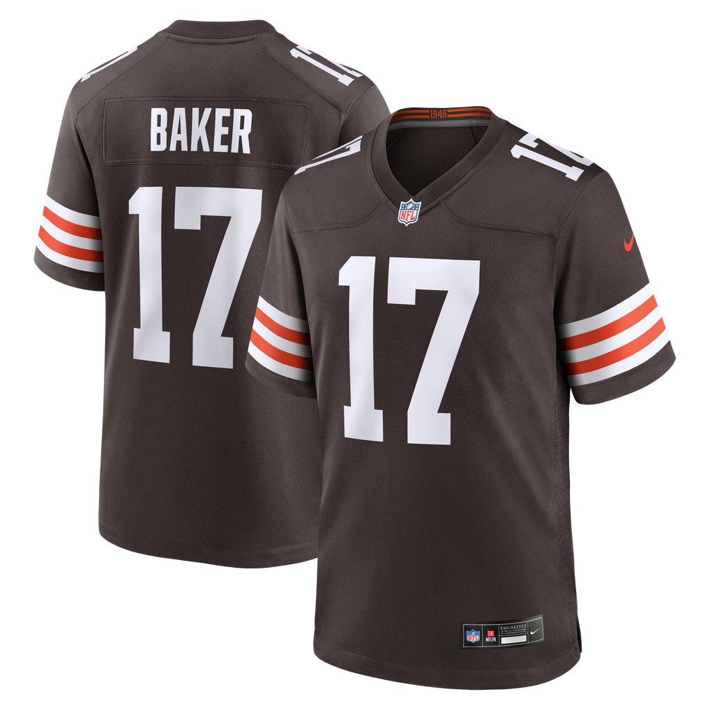 Men's Cleveland Browns Jerome Baker Nike Brown Team Game Jersey - Image 1