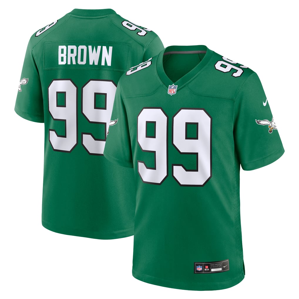 Men's Philadelphia Eagles Jerome Brown Nike Kelly Green Retired Player Alternate Game Jersey - Image 1