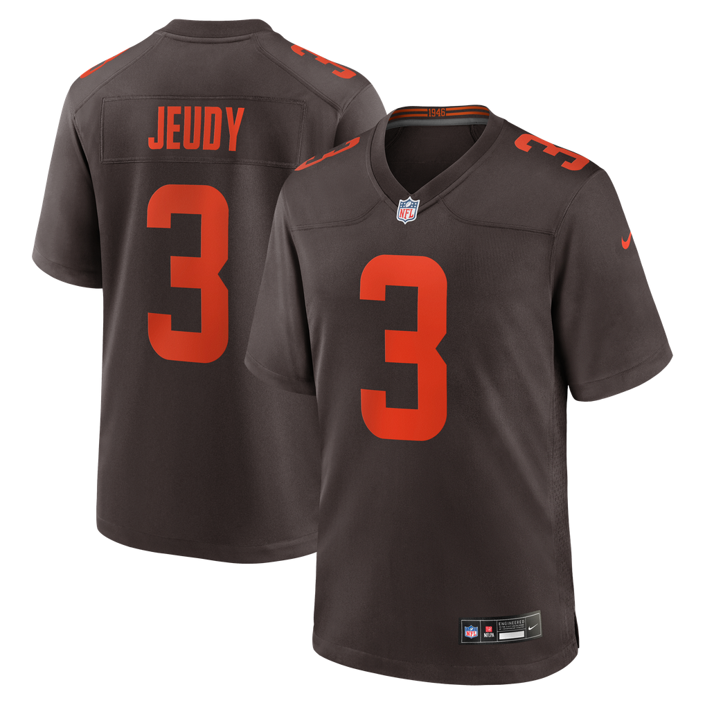 Men's Cleveland Browns Jerry Jeudy Nike Brown Alpha Dawg Game Jersey - Image 2