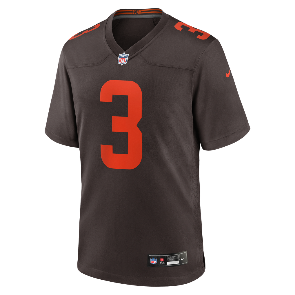Men's Cleveland Browns Jerry Jeudy Nike Brown Alpha Dawg Game Jersey - Image 3