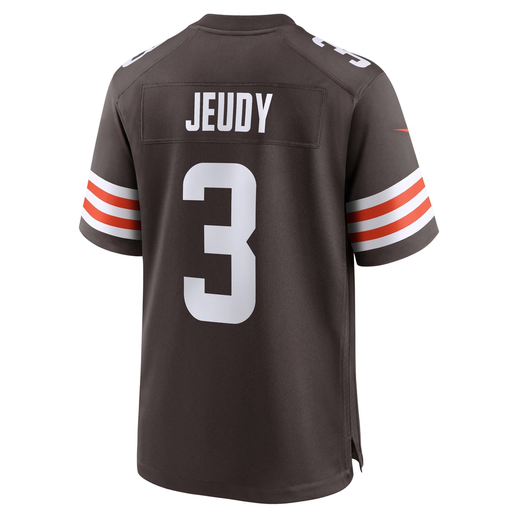 Men's Cleveland Browns Jerry Jeudy Nike Brown Game Jersey - Image 4
