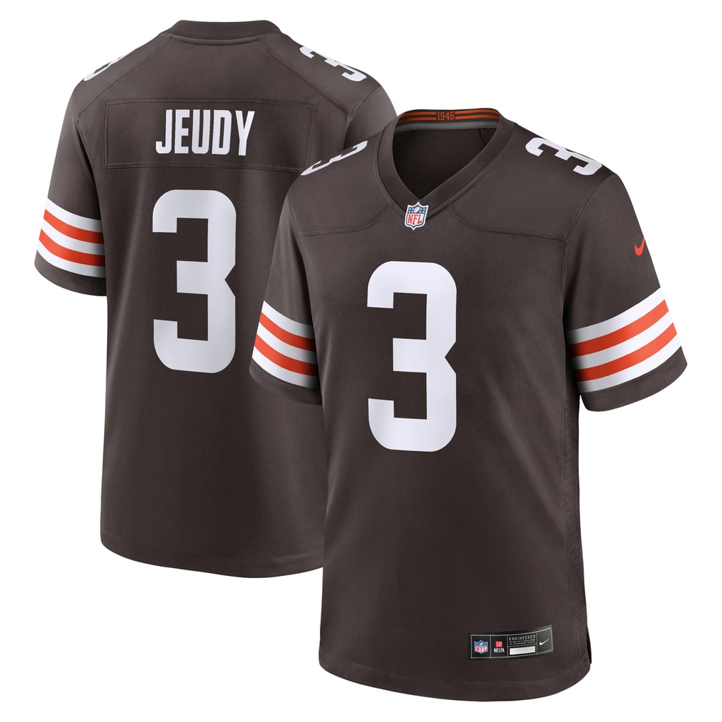 Men's Cleveland Browns Jerry Jeudy Nike Brown Game Jersey - Image 1