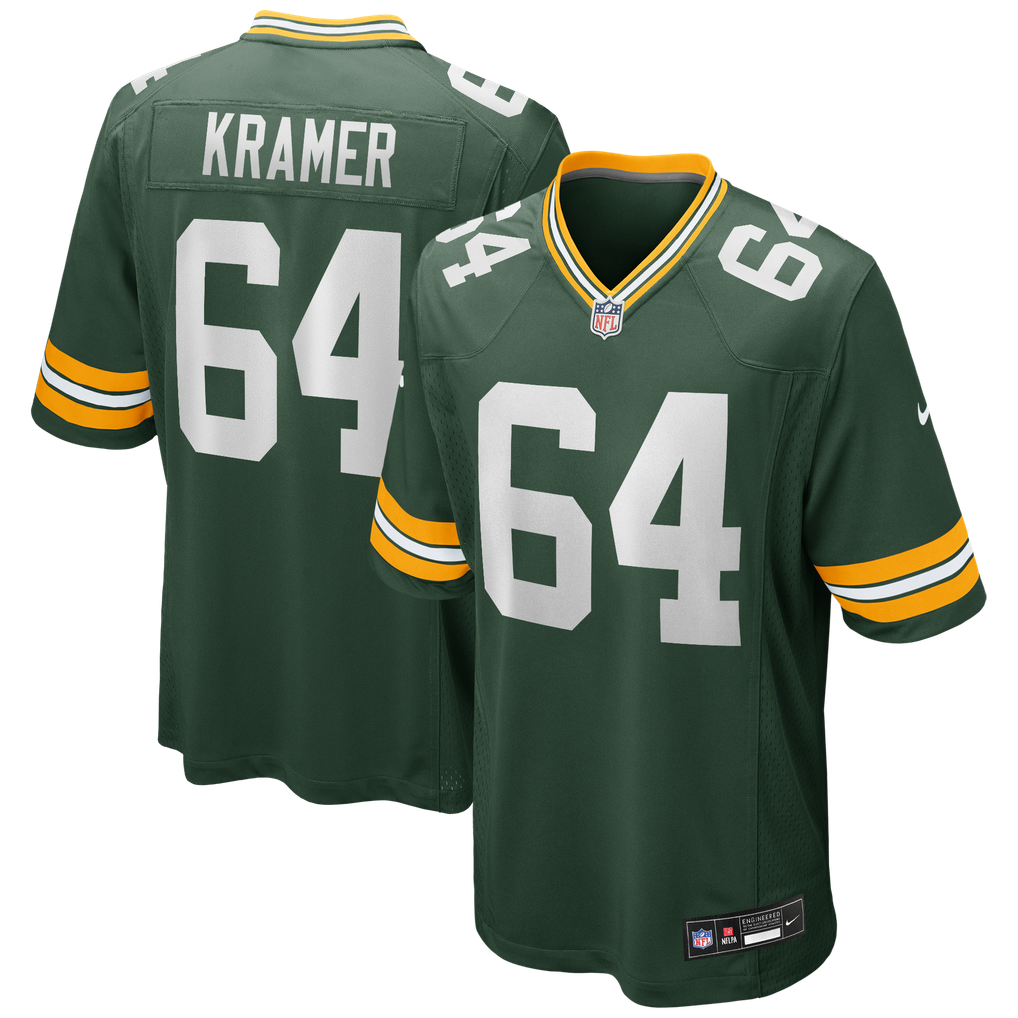 Men's Green Bay Packers Jerry Kramer Nike Green Game Retired Player Jersey - Image 1