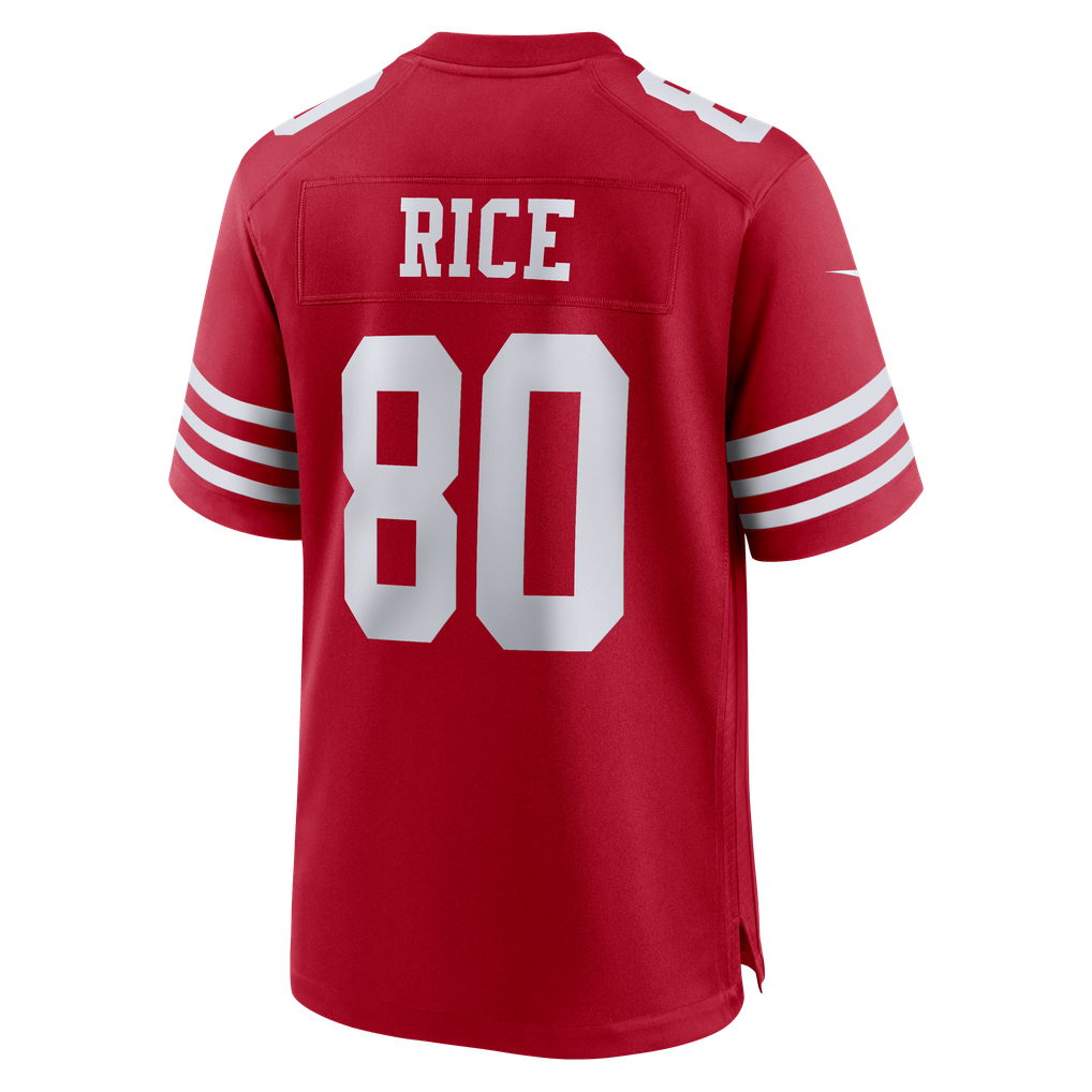 Men's San Francisco 49ers Jerry Rice Nike Scarlet Retired Team Player Game Jersey - Image 4