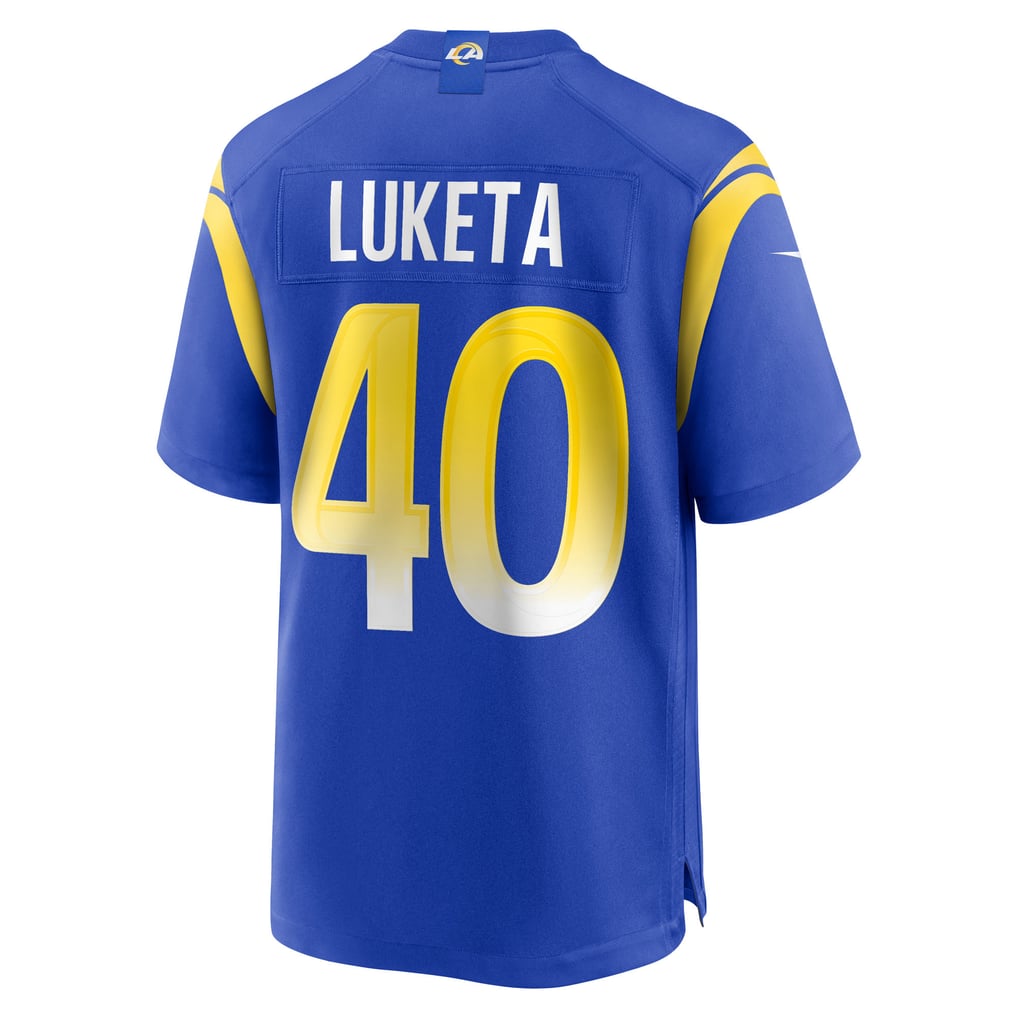 Men's Los Angeles Rams Jesse Luketa Nike  Royal Team Game Jersey - Image 4