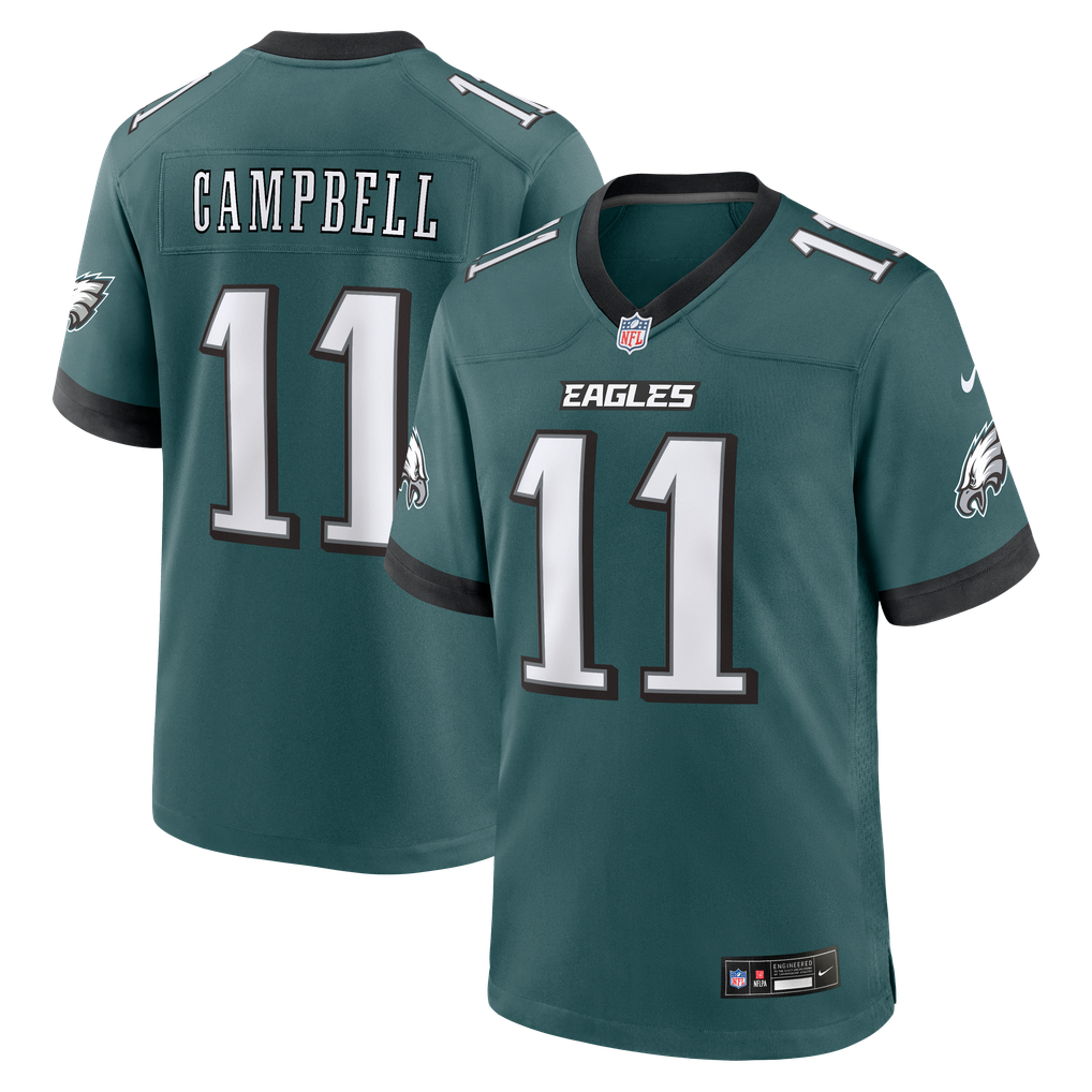 Men's Philadelphia Eagles Jihaad Campbell Nike Midnight Green Team Game Jersey - Image 1