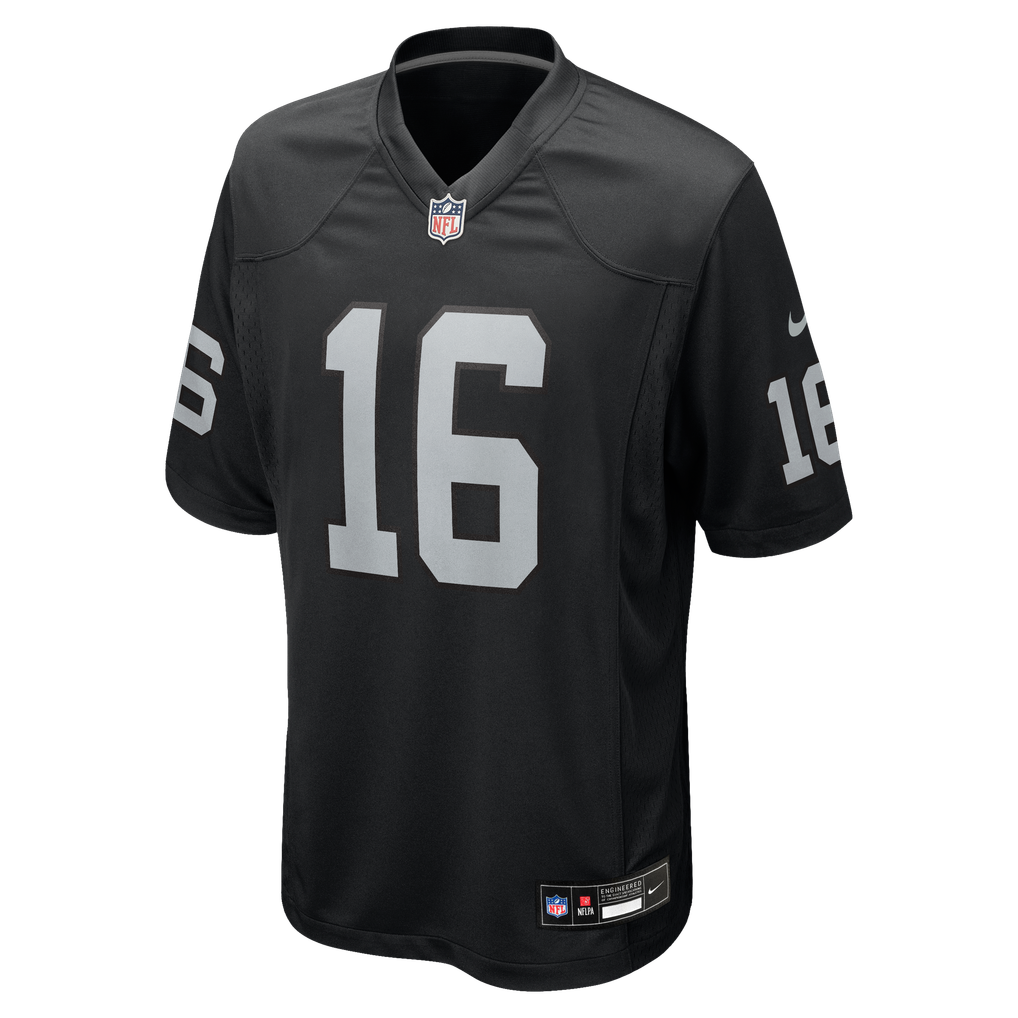 Men's Las Vegas Raiders Jim Plunkett Nike Black Game Retired Player Jersey - Image 3