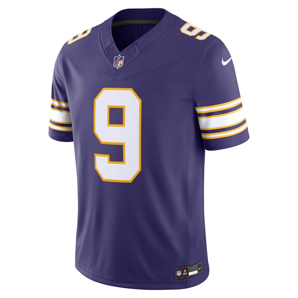 Men's Minnesota Vikings J.J. McCarthy Nike Purple Alternate Classic Vapor F.U.S.E. Stitched Limited Jersey - Image 3