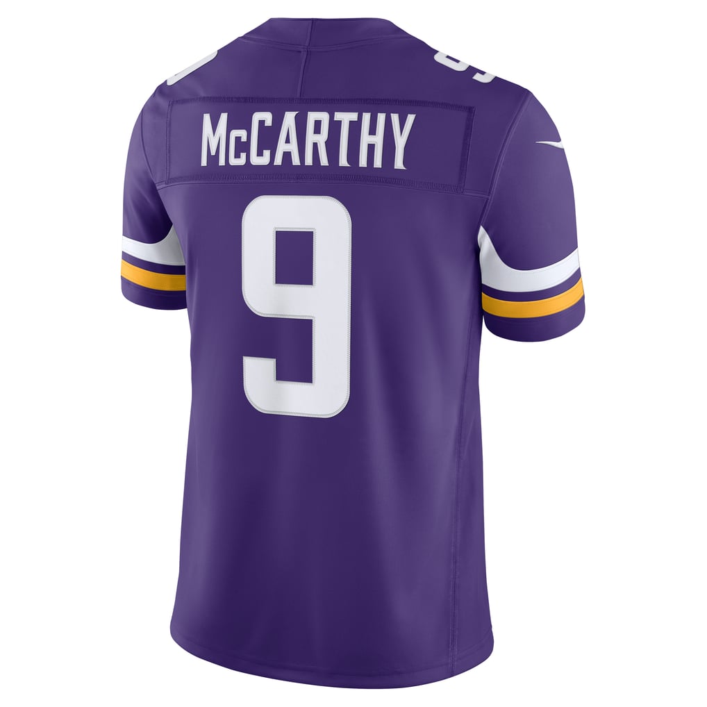 Men's Minnesota Vikings J.J. McCarthy Nike Purple Team Vapor F.U.S.E. Stitched Limited Jersey - Image 4