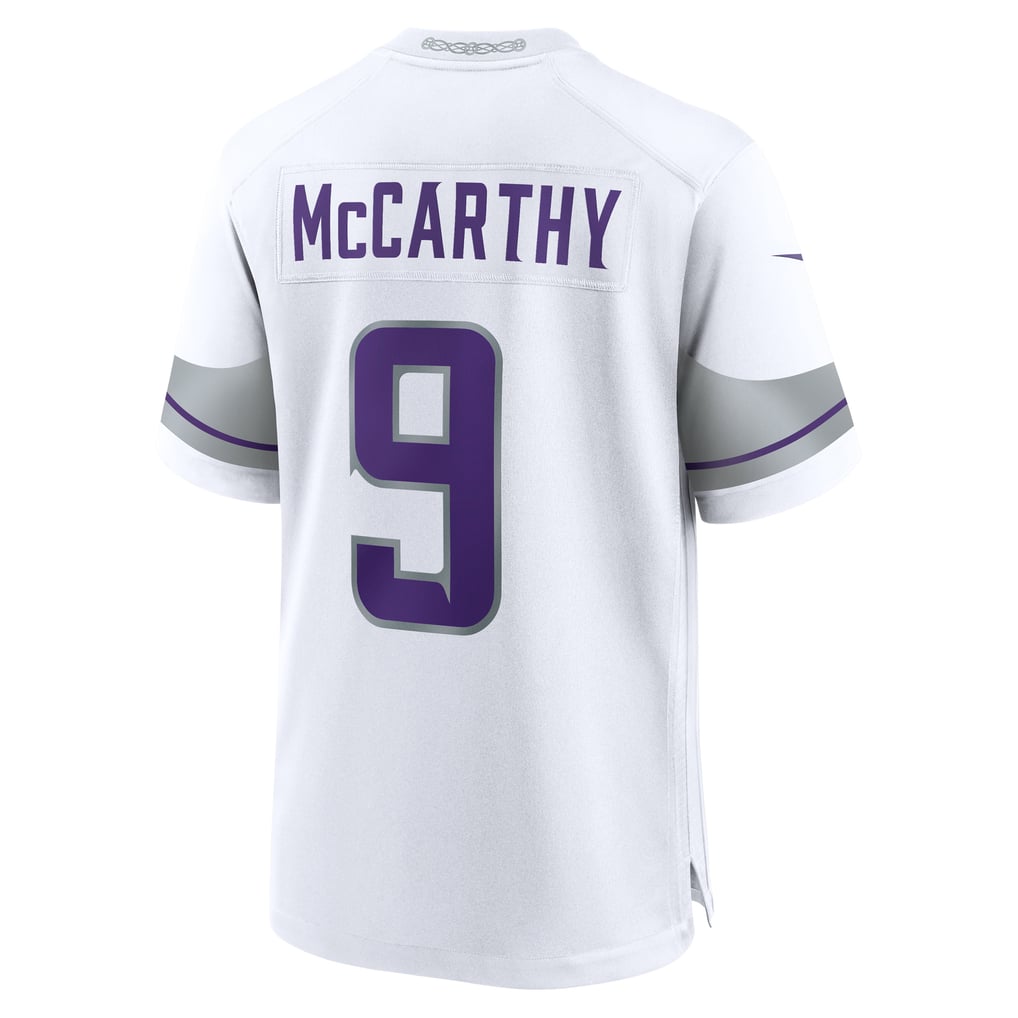 Men's Minnesota Vikings J.J. McCarthy Nike White Alternate Game Player Jersey - Image 4