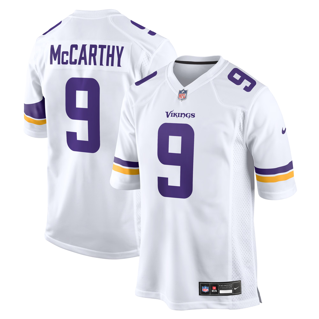 Men's Minnesota Vikings J.J. McCarthy Nike  White Game Jersey - Image 1