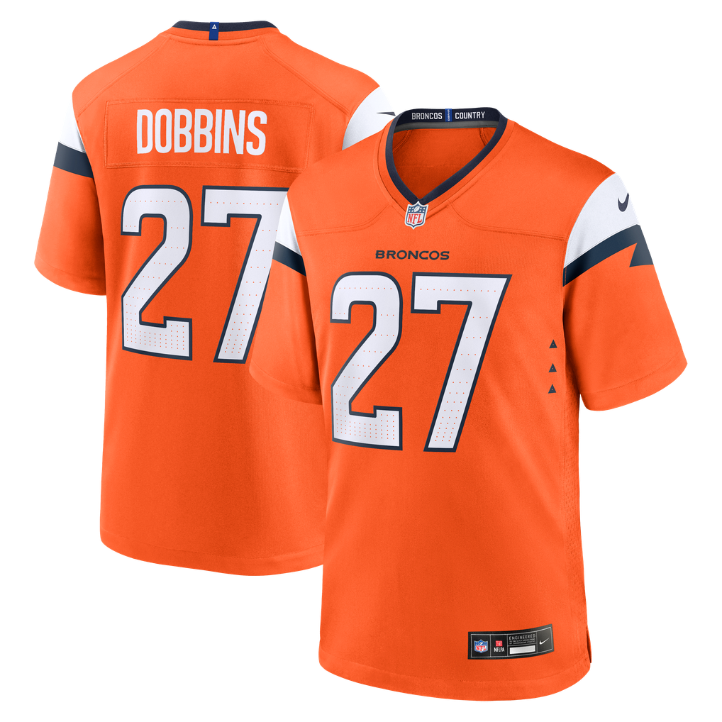 Men's Denver Broncos J.K. Dobbins Nike  Orange Team Game Jersey - Image 1
