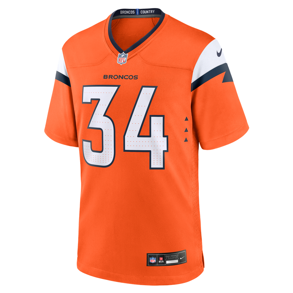 Men's Denver Broncos JL Skinner Nike  Orange Team Game Jersey - Image 3