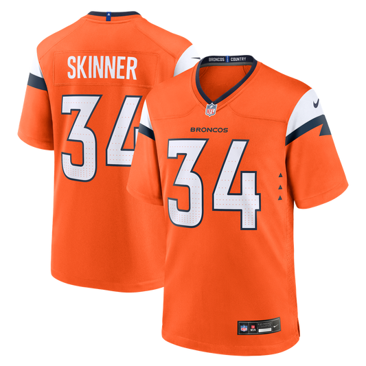 Men's Denver Broncos JL Skinner Nike  Orange Team Game Jersey - Image 1