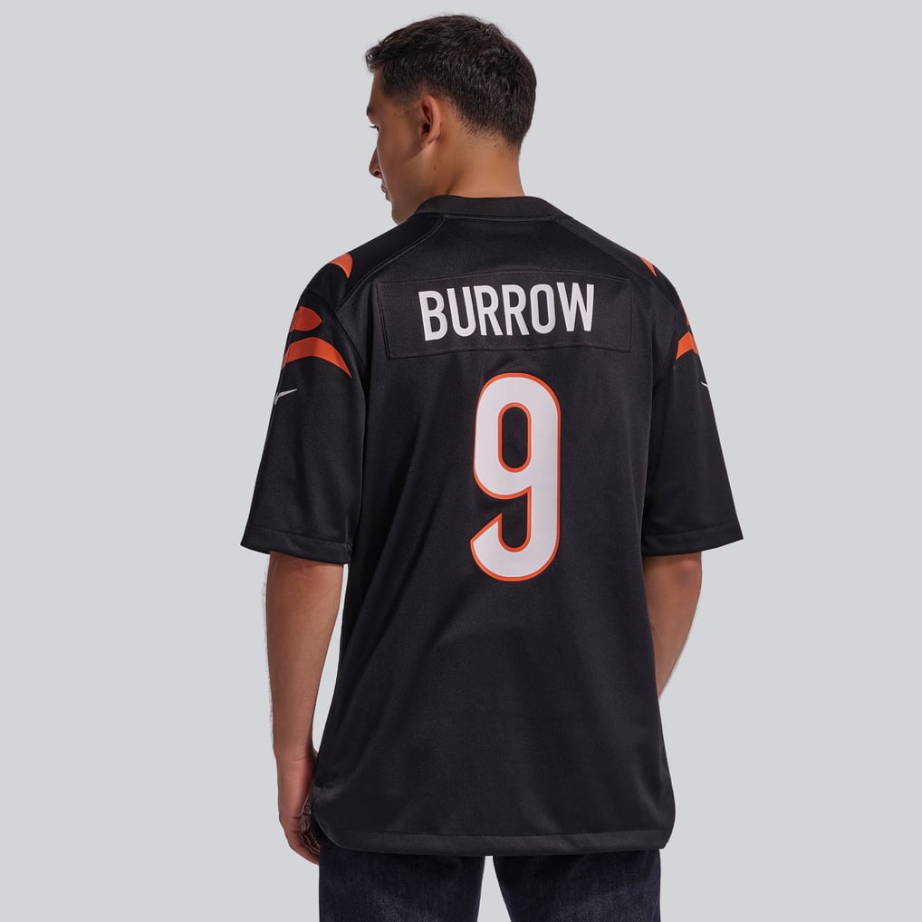 Men's Cincinnati Bengals Joe Burrow Nike Black Player Game Jersey - Image 4