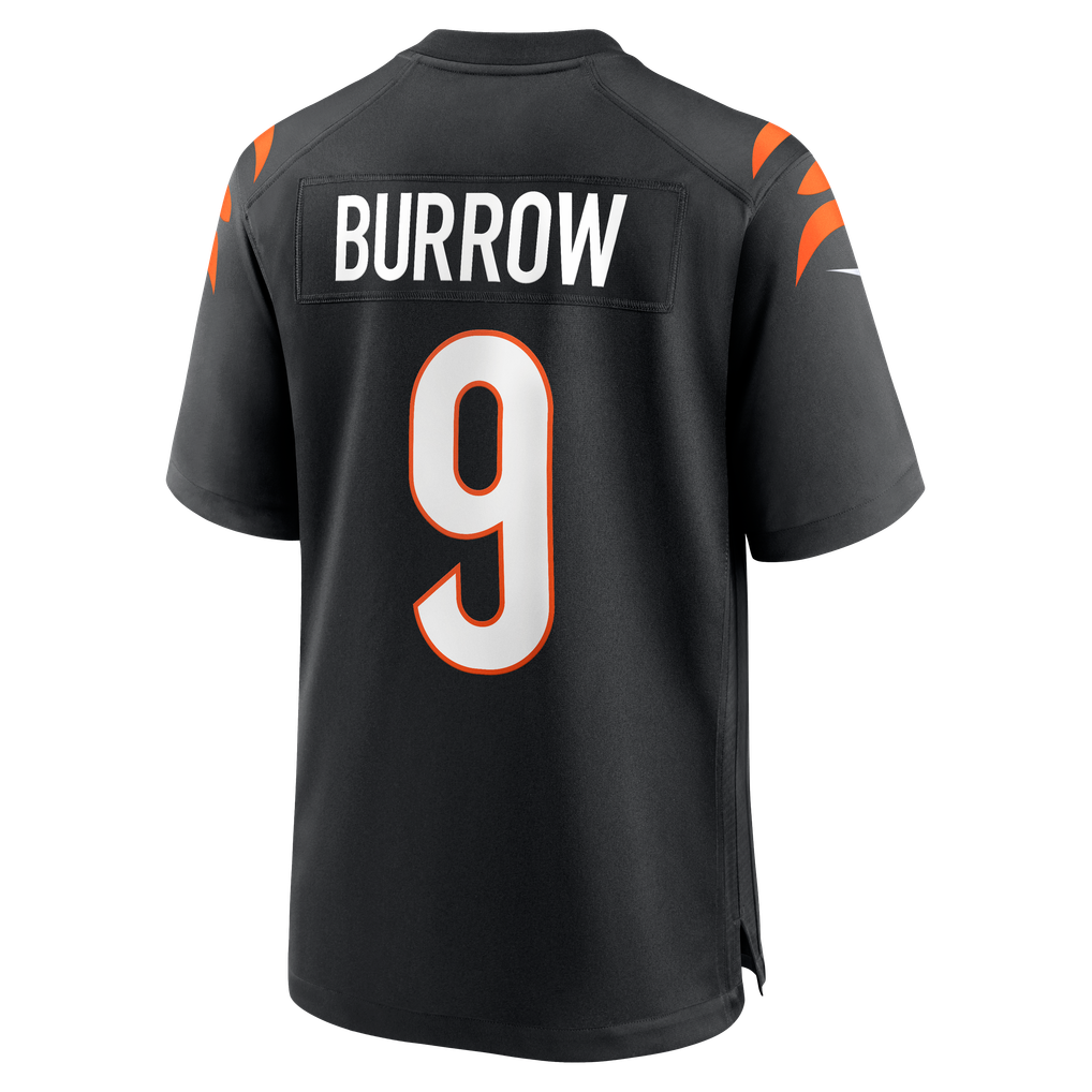 Men's Cincinnati Bengals Joe Burrow Nike Black Player Game Jersey - Image 8