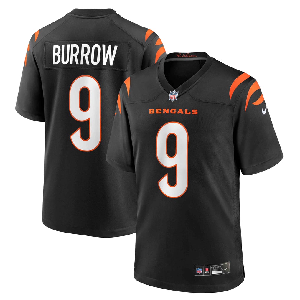 Men's Cincinnati Bengals Joe Burrow Nike Black Player Game Jersey - Image 1