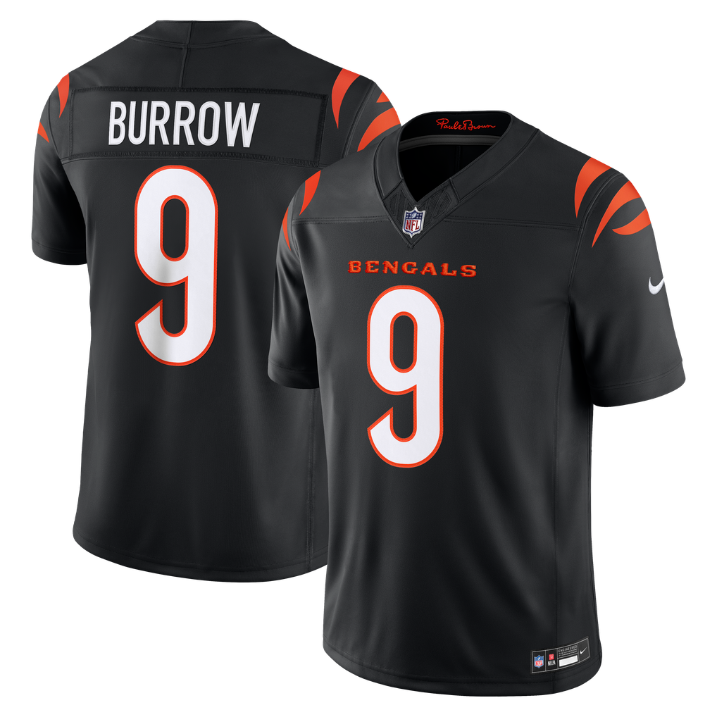 Men's Cincinnati Bengals Joe Burrow Nike Black Team Vapor F.U.S.E. Stitched Limited Jersey - Image 2