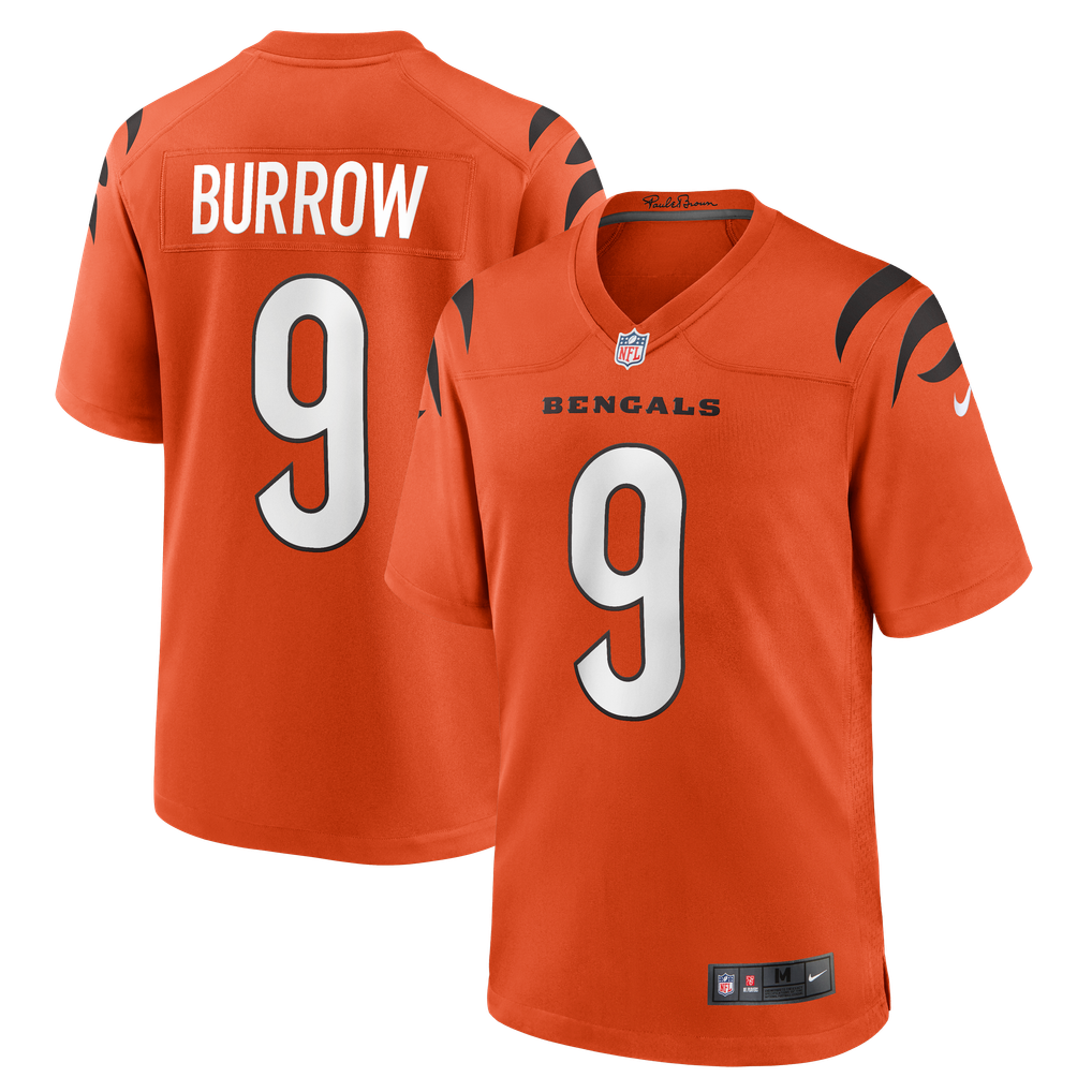Men's Cincinnati Bengals Joe Burrow Nike Orange Alternate Game Jersey - Image 2