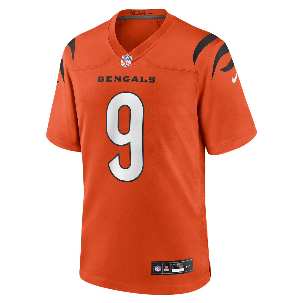 Men's Cincinnati Bengals Joe Burrow Nike Orange Alternate Game Jersey - Image 5