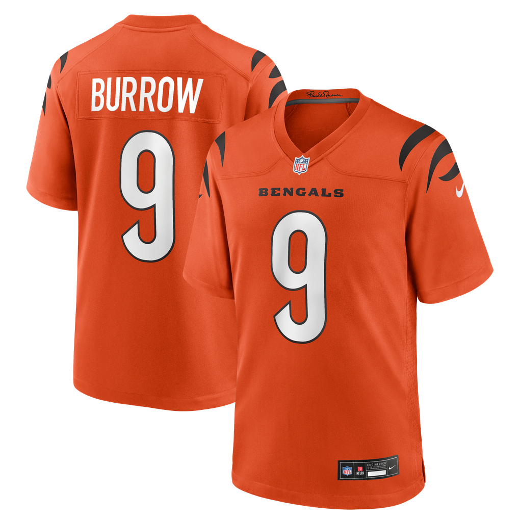 Men's Cincinnati Bengals Joe Burrow Nike Orange Alternate Game Jersey - Image 1