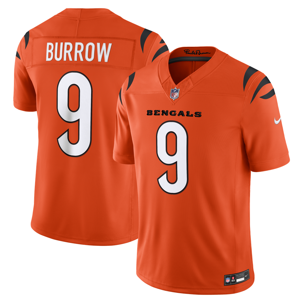 Men's Cincinnati Bengals Joe Burrow Nike Orange Alternate Vapor F.U.S.E. Stitched Limited Jersey - Image 1