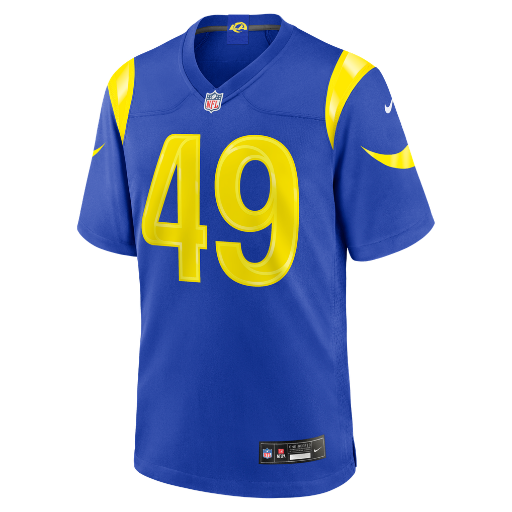 Men's Los Angeles Rams Joe Cardona Nike  Royal Team Game Jersey - Image 3