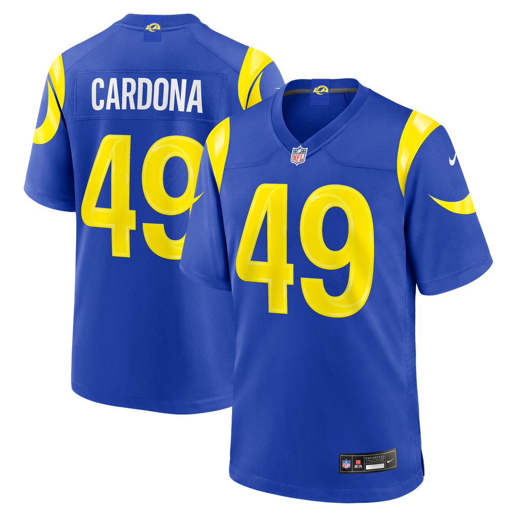 Men's Los Angeles Rams Joe Cardona Nike  Royal Team Game Jersey - Image 1