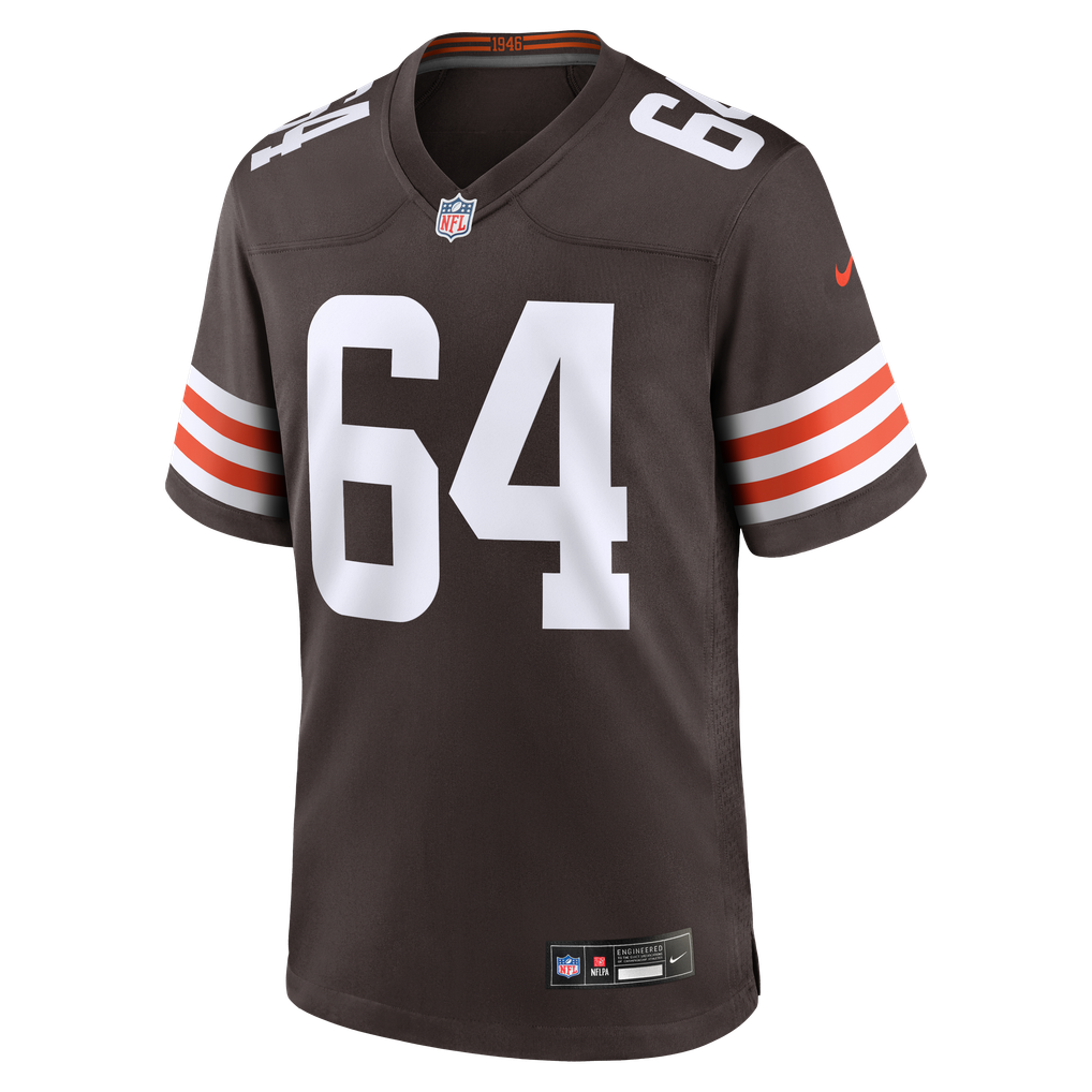 Men's Cleveland Browns Joe DeLamielleure Nike Brown Game Retired Player Jersey - Image 3