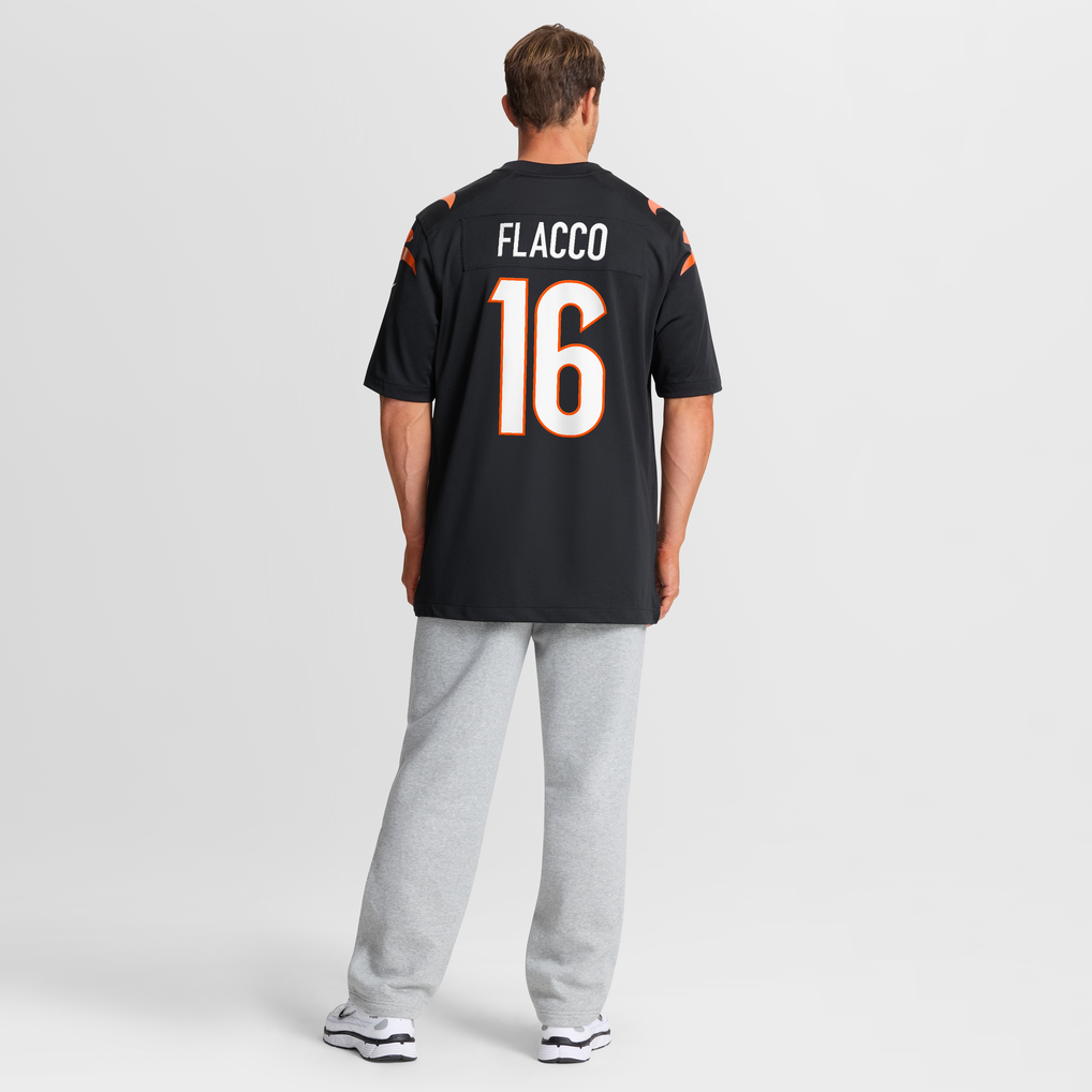 Men's Cincinnati Bengals Joe Flacco Nike Black Team Game Jersey - Image 9