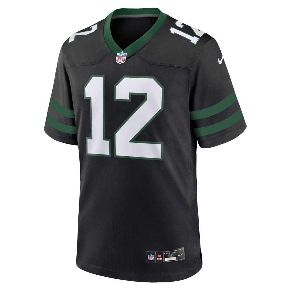 Men's New York Jets Joe Namath Nike Legacy Black Alternate Retired Player Game Jersey - Image 3