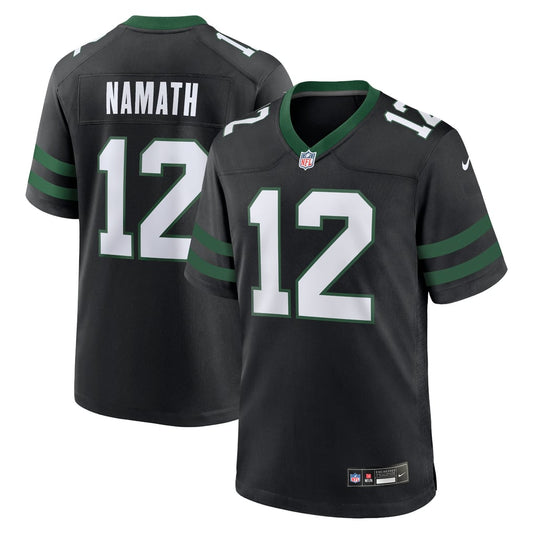 Men's New York Jets Joe Namath Nike Legacy Black Alternate Retired Player Game Jersey - Image 1