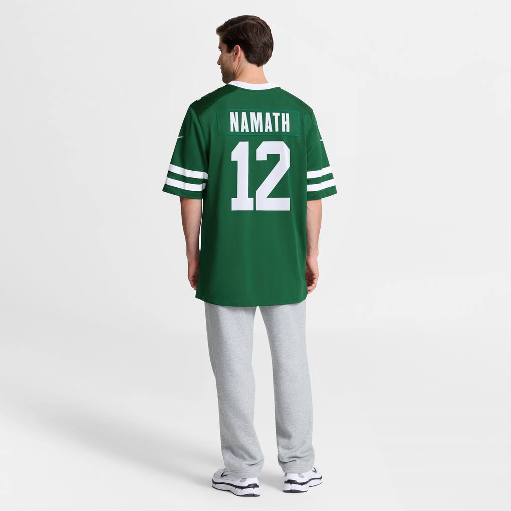 Men's New York Jets Joe Namath Nike Legacy Green Game Jersey - Image 9
