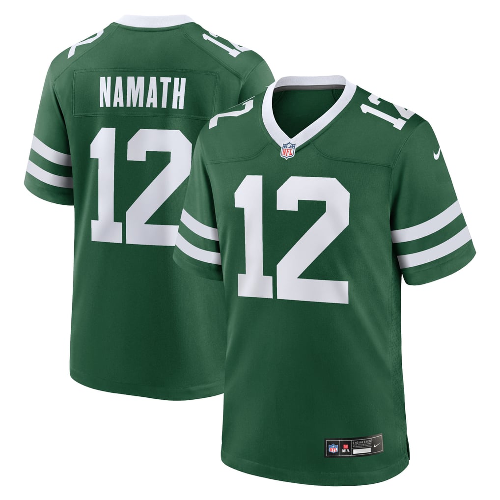 Men's New York Jets Joe Namath Nike Legacy Green Game Jersey - Image 2