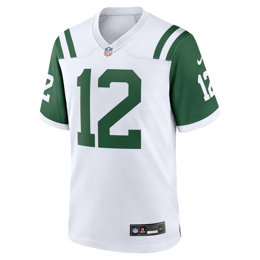 Men's New York Jets Joe Namath Nike White Classic Alternate Retired Player Game Jersey - Image 3