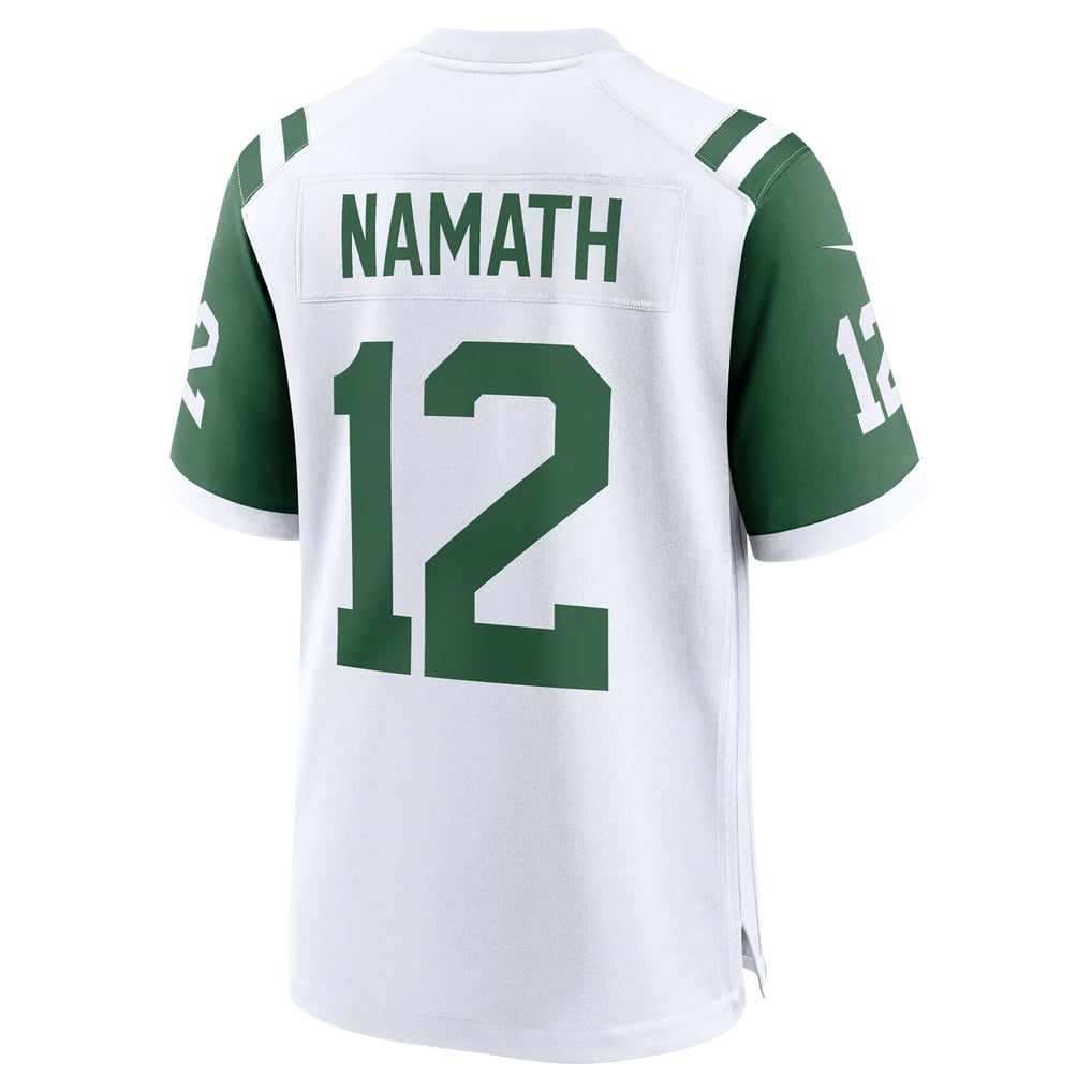 Men's New York Jets Joe Namath Nike White Classic Alternate Retired Player Game Jersey - Image 4