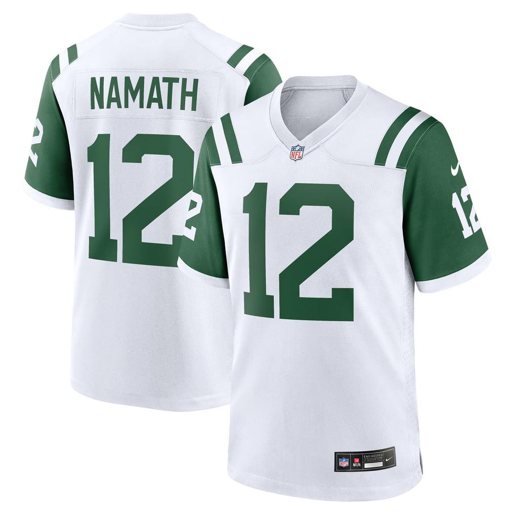Men's New York Jets Joe Namath Nike White Classic Alternate Retired Player Game Jersey - Image 1