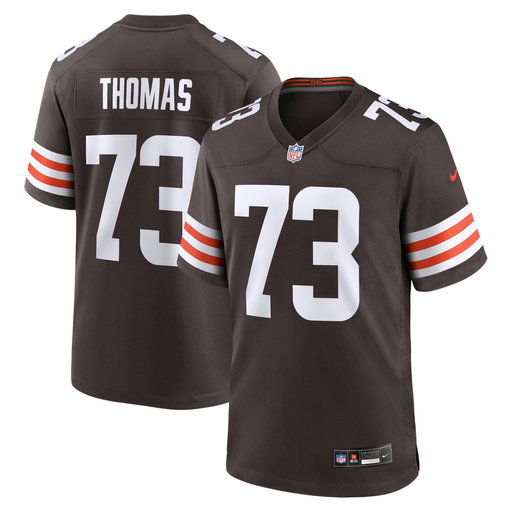 Men's Cleveland Browns Joe Thomas Nike Brown Retired Game Player Jersey - Image 1