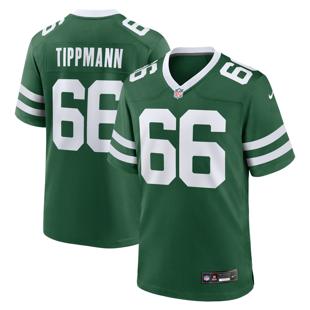 Men's New York Jets Joe Tippmann Nike Legacy Green Team Game Jersey - Image 2