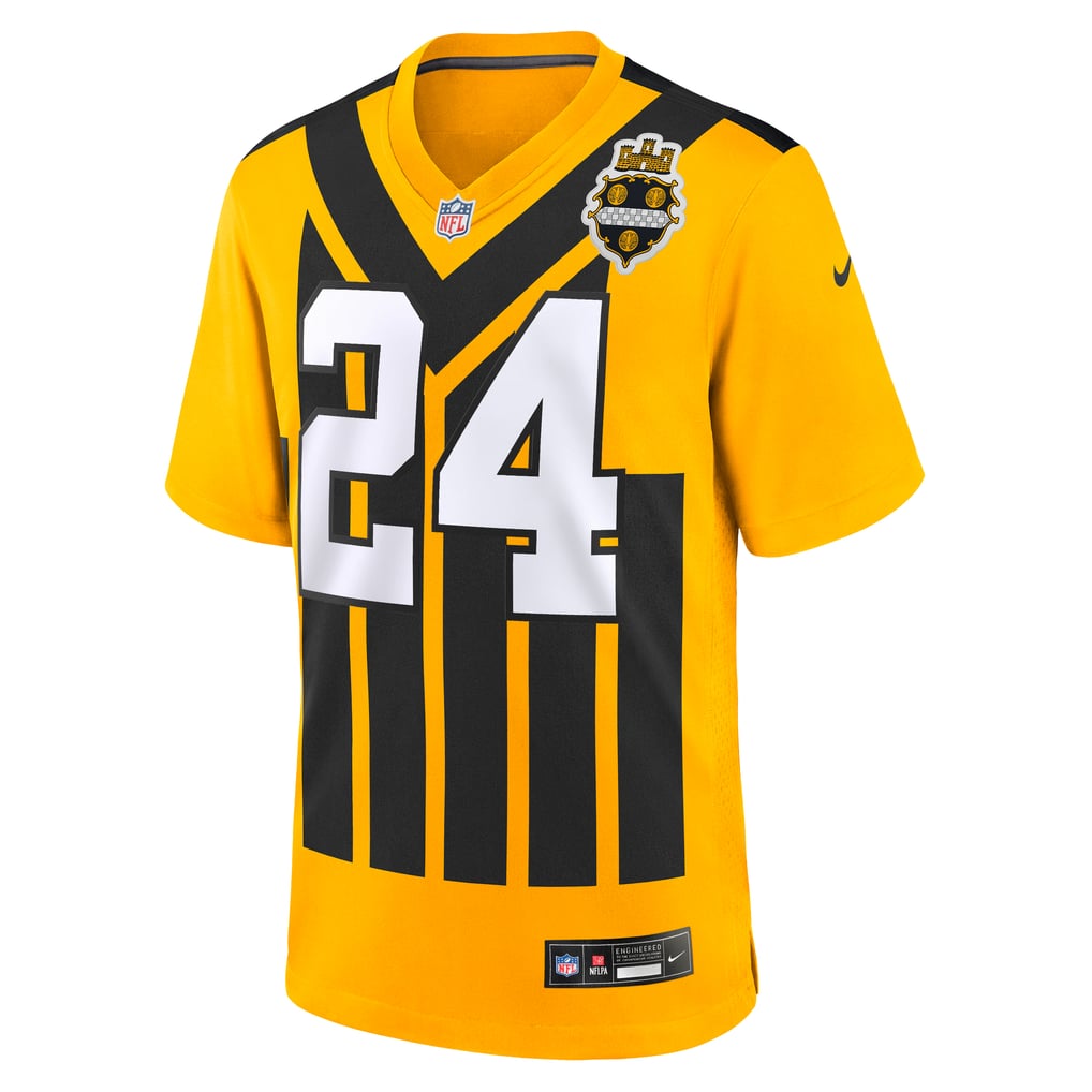 Men's Pittsburgh Steelers Joey Porter Jr. Nike Gold Alternate 1933 Throwback Game Jersey - Image 3