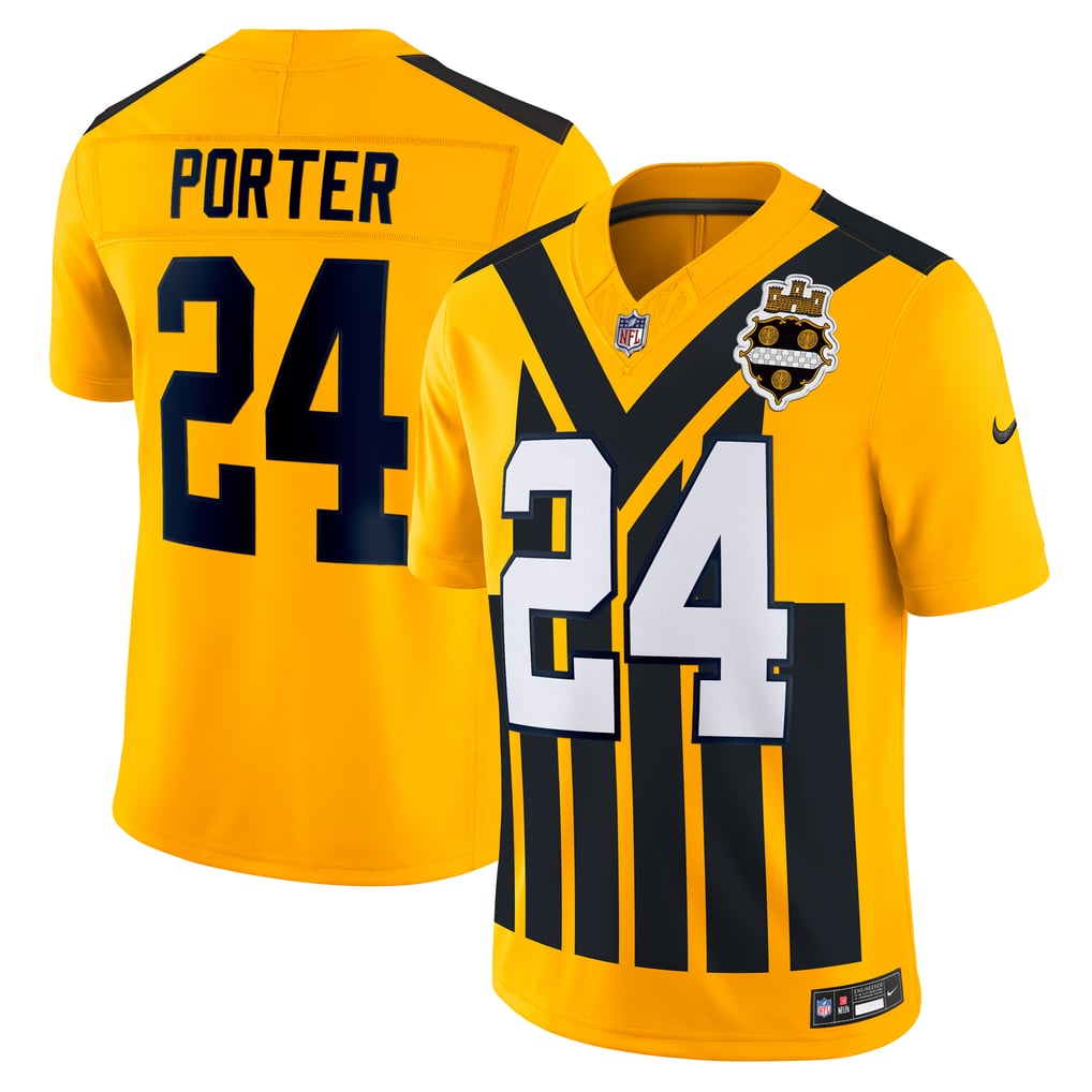 Men's Pittsburgh Steelers Joey Porter Jr. Nike Gold Alternate 1933 Throwback Vapor F.U.S.E. Limited Jersey - Image 1