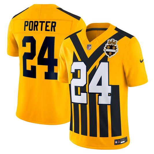 Men's Pittsburgh Steelers Joey Porter Jr. Nike Gold Alternate 1933 Throwback Vapor F.U.S.E. Limited Jersey - Image 1