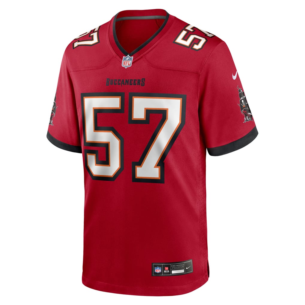 Men's Tampa Bay Buccaneers John Bullock Nike  Red Team Game Jersey - Image 3