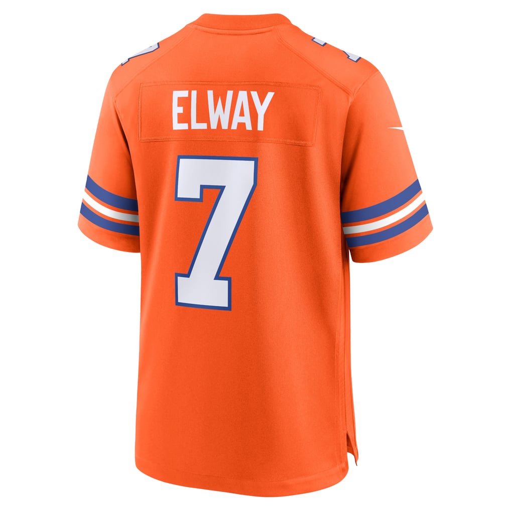 Men's Denver Broncos John Elway Nike Orange Mile High Collection 1977 Throwback Retired Player Game Jersey - Image 4