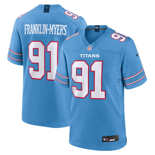 Men's Tennessee Titans John Franklin-Myers Nike Light Blue Team Game Jersey - Image 1
