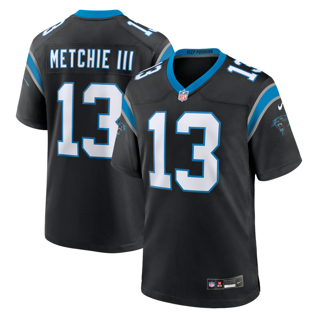 Men's Carolina Panthers John Metchie III Nike Black Team Game Jersey - Image 1