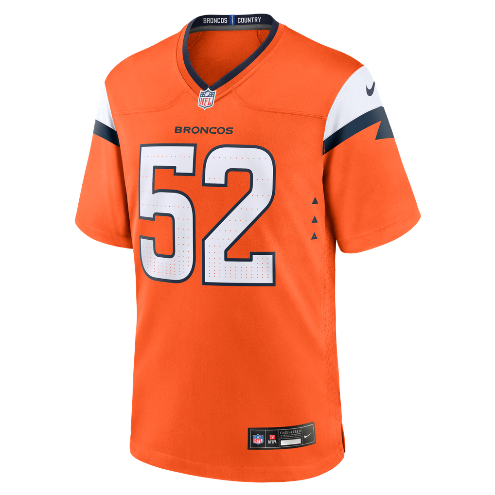 Men's Denver Broncos Jonah Elliss Nike  Orange Team Game Jersey - Image 3